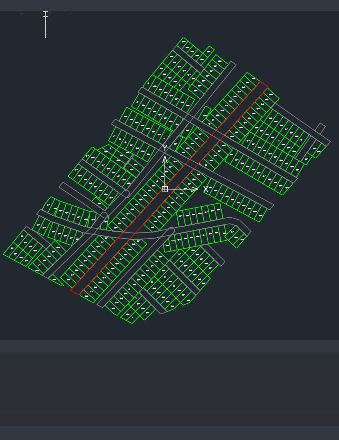 Mesmo loteamento exportado em DXF, aberto em CAD